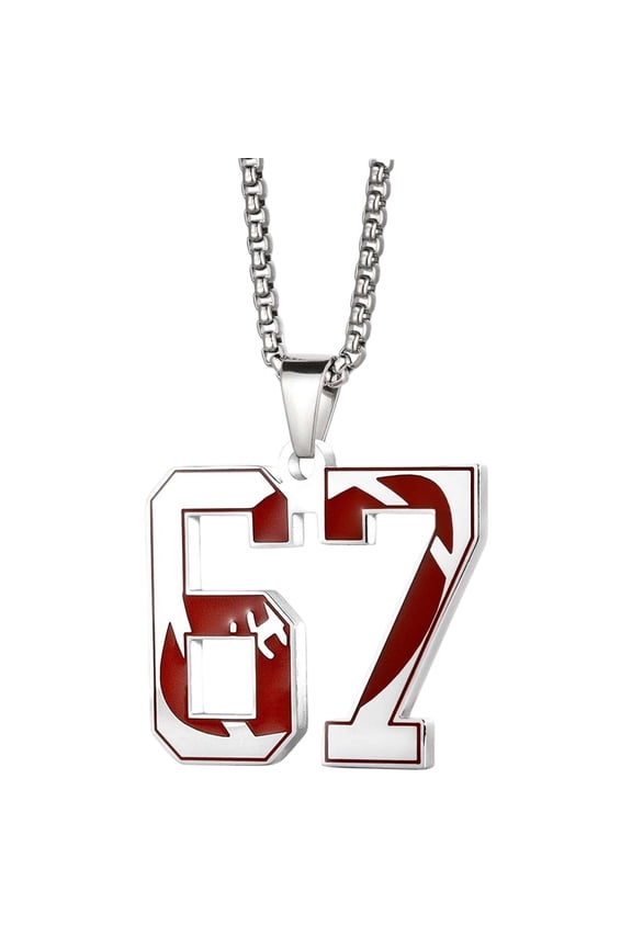 Fun 67 Number Charm Necklace Corrosions Resistant Stainless Steel Clavicle Chain Accessory for Social Event
