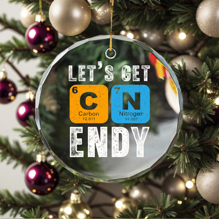 Fun 67 Six Seven Science Teacher Periodic Table Ornament, Crystal Glass Ornament