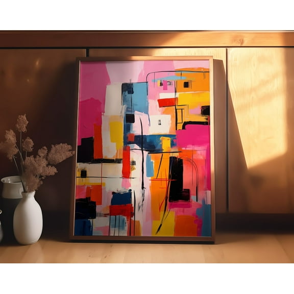 Fun Abstract Print - Colorful Vibrant Poster - Brush Strokes Print - Modern Artwork - Wall Art, Modern Wall Decor, 12x18 UNFRAMED