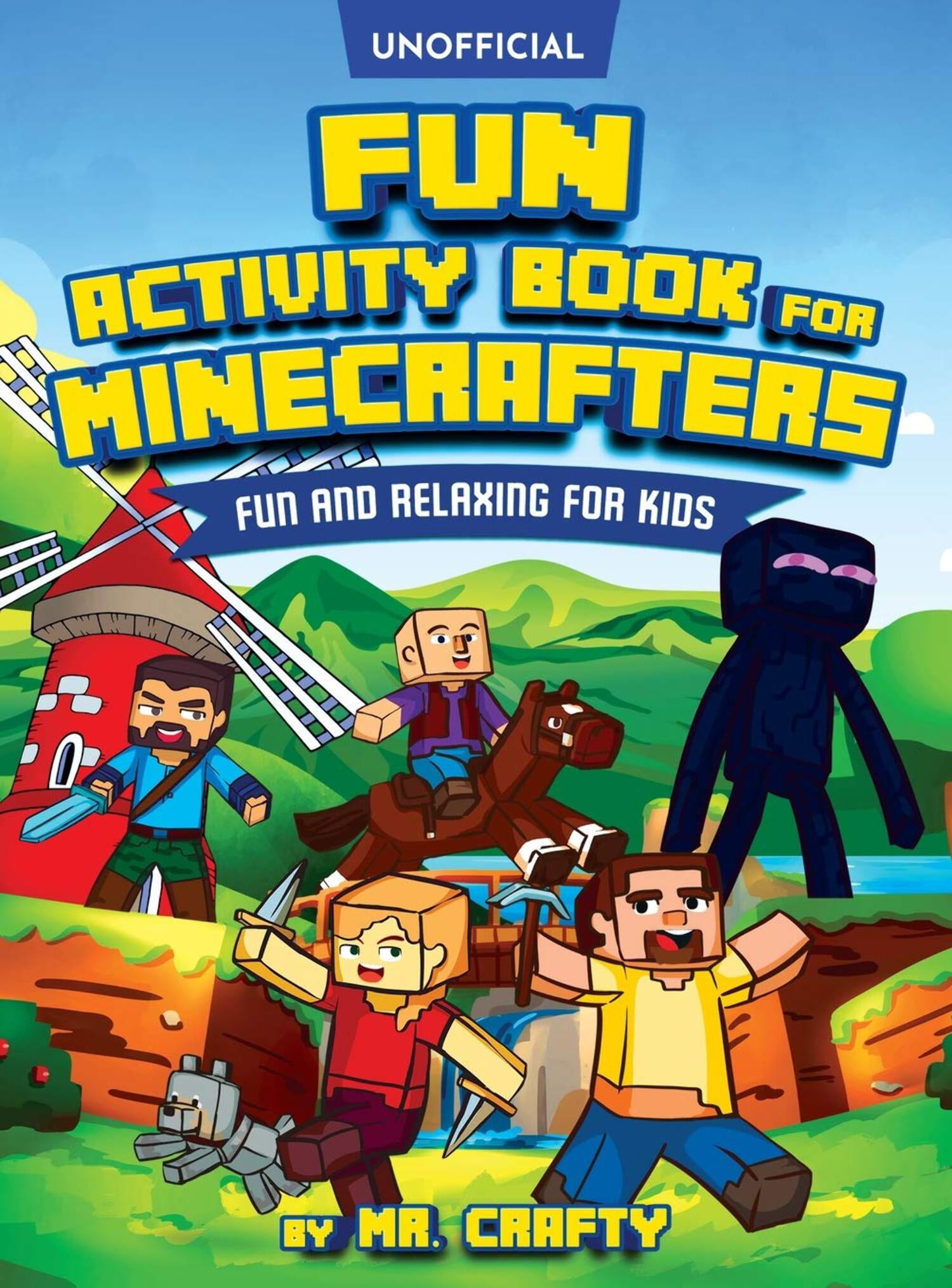 CRAFTY Fun Activity Book for Minecrafters: Coloring, Puzzles, Dot to Dot, Word Search, Mazes and More: Fun And Relaxing For Kids (Unofficial Minecraft Book): Fun Activity Book for Minecrafters: Coloring, Puz