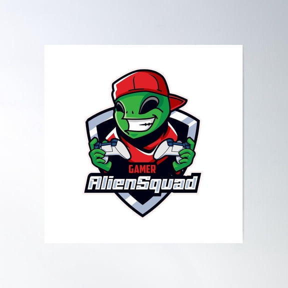 Fun Alien Gamer Extraterrestrial Poster Wall Art, Modern Wall Decor For Living Room Bedroom, 16x24 UNFRAMED