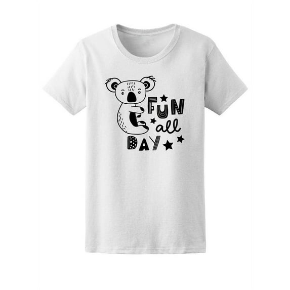 Fun All Day Cute Koala Cartoon Tee Women's -Image by Shutterstock