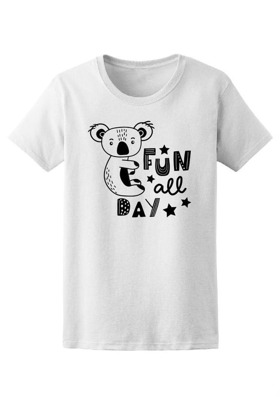 Fun All Day Cute Koala Cartoon Tee Women's -Image by Shutterstock