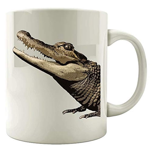 Alligator 11 oz Coffee Mug - Humorous Gator Design White Ceramic Gift