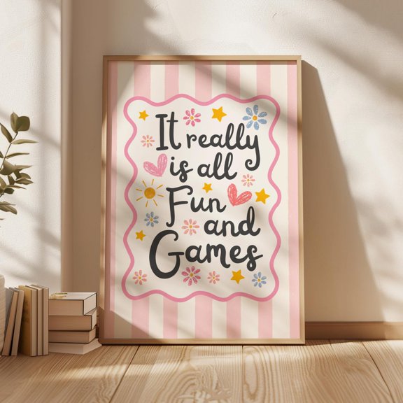 Fun And Games Playroom Nursery Quote Decor Wall Art