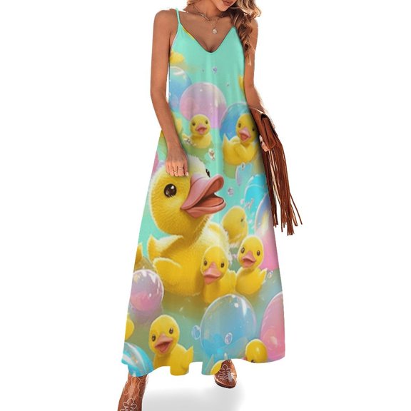 Fun And Playful Duck Fine Art Sleeveless Dress Summer Dress Woman 2025