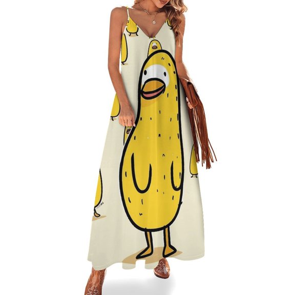 Fun And Playful Duck Fine Art Sleeveless Dress Summer Dress Woman 2025