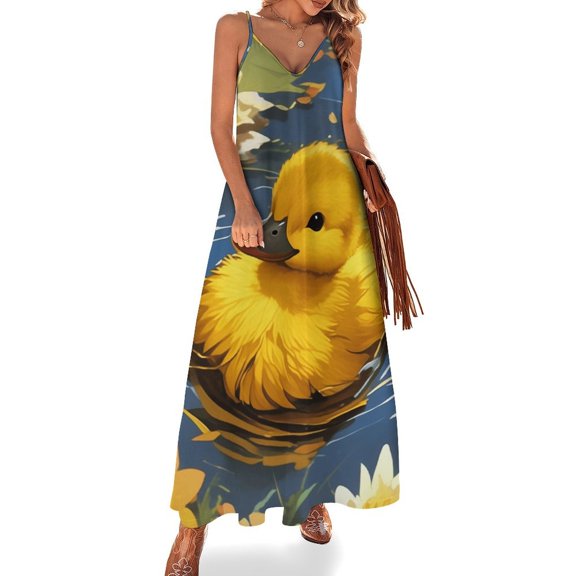 Fun And Playful Duck Sleeveless Dress Woman Fashion Long Dresses Women's Summer Suit Dress Summer 2025 Women
