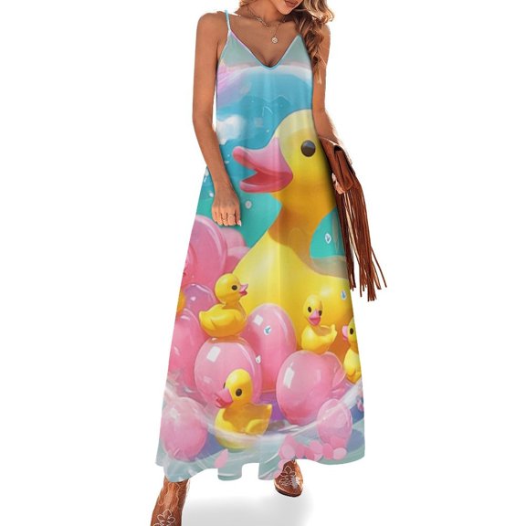 Fun And Playful Duck Sleeveless Dress Women's Luxury Party Dress Birthday Dresses for Women