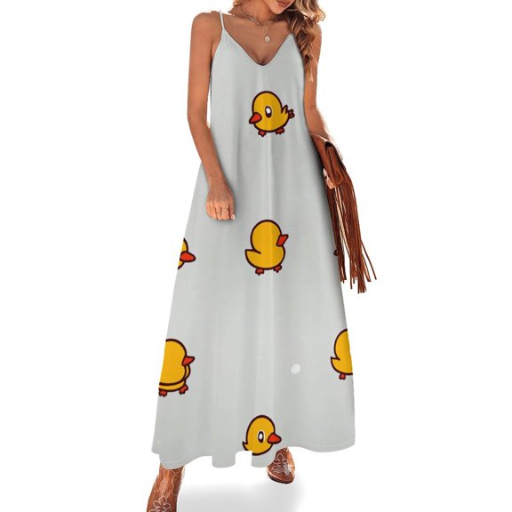 Fun And Playful Duck Sleeveless Dress for Women Clothing Female Women's Summer Skirt