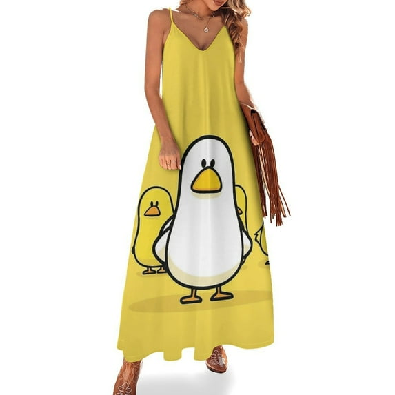 Fun And Playful Duck Sleeveless Dress for Women Clothing Female Women's Summer Skirt