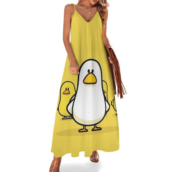 Fun And Playful Duck Sleeveless Dress for Women Clothing Female Women's Summer Skirt