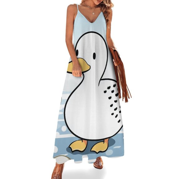 Fun And Playful Duck Sleeveless Dress for Women Clothing Female Women's Summer Skirt
