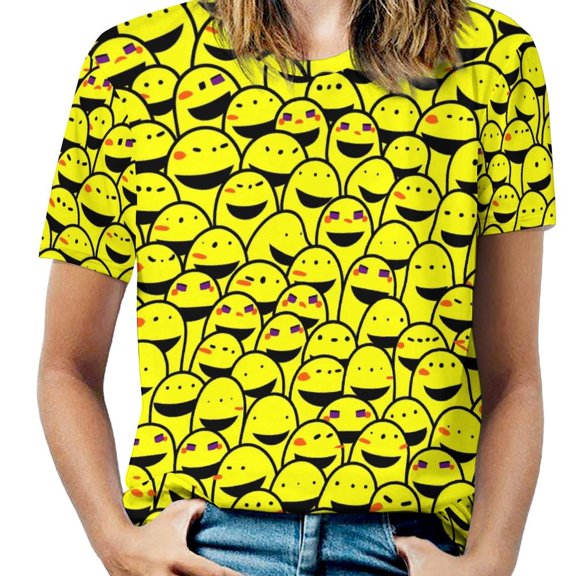 Fun And Playful Duck Women's T-Shirt Short Sleeve T Shirts Tops Tee Ladies Loose T