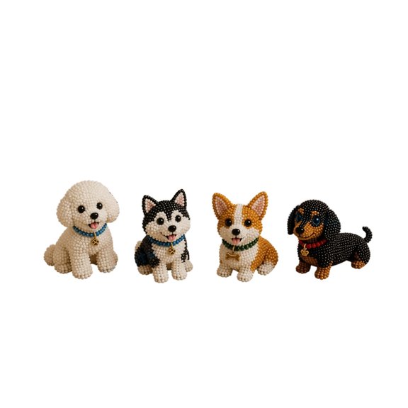 Fun And Safe Acrylic Bead Craft Set For Children To Lovely 3D Dog Shapes At Home