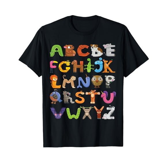 Fun Animal ABCs Learn Back to School Alphabet Shirt for Kids T-Shirt