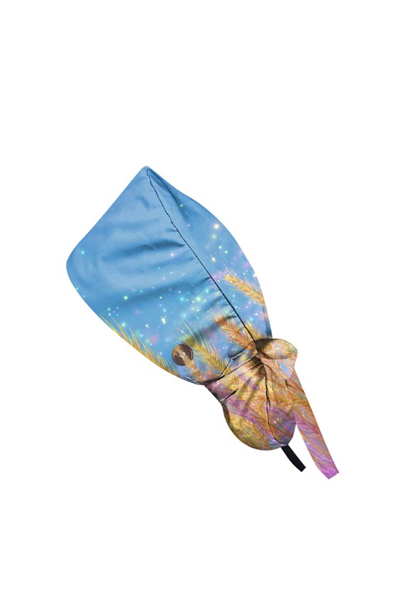 Fun Animal Print Elastic Beanie Cap, Versatile Headwear for Women, Use as a Chef Hat, Nurse Cap, or Sleeping Bonnet. Light pink 1PC