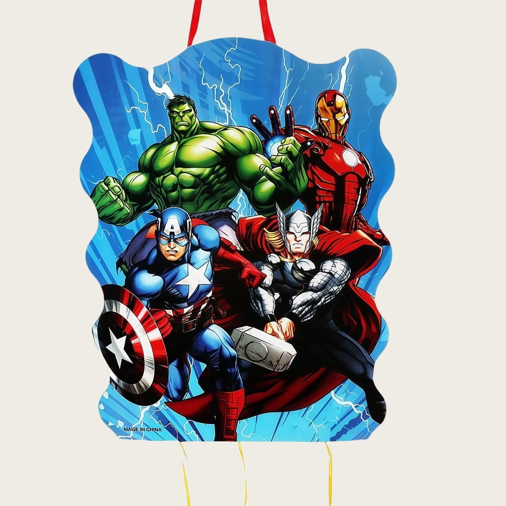 Fun Avengers Anime Pull String Piata Toy for Kids | Candy-Filled Birthday Party Game - No Bats, Just Pull! Safe & Easy Pinata Opening