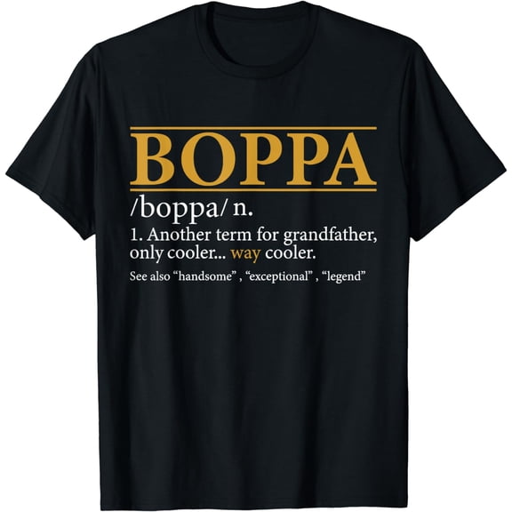 Fun BOPPA Define Father's Day Gift Grandpa Gift T-shirt Men's T-shirt Filter T-shirt Women Graphic T-shirt Black