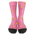 thumbnail image 1 of Fun Banana Pattern Socks, Cute Novelty Crew Socks for Men and Women, Soft Casual Socks for Everyday Wear, Whimsical Gift Idea for Friends and Family, 1 of 4