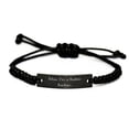 thumbnail image 1 of Fun Barber Gifts, Relax. I'm a Badass Barber, Brilliant Black Rope Bracelet for Coworkers from Friends, 1 of 1