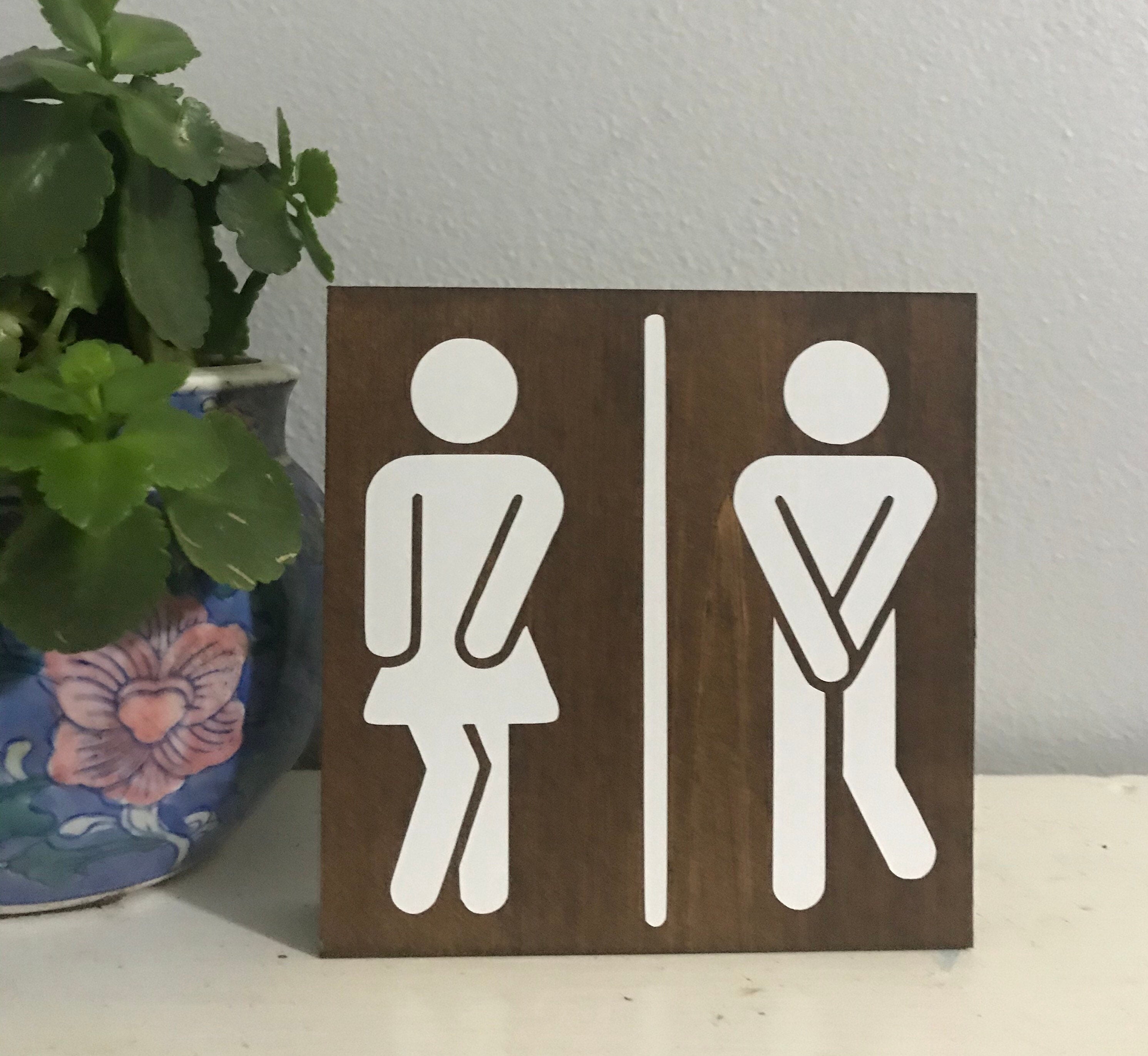Fun Bathroom Signs - Potty Dance Wooden Toilet Sign - Farmhouse Bathroom Sign - Potty Training ...