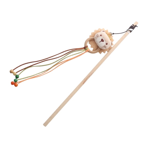 Fun Bear Tassels Teaser Cats Toy Wand Stick for Active Pet and Fun Exercise