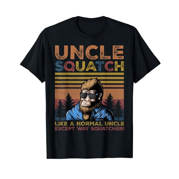 Fun Bigfoot Cartoon T-Shirt for Father's Day Gift, Featuring Colorful Design and Relaxed Style