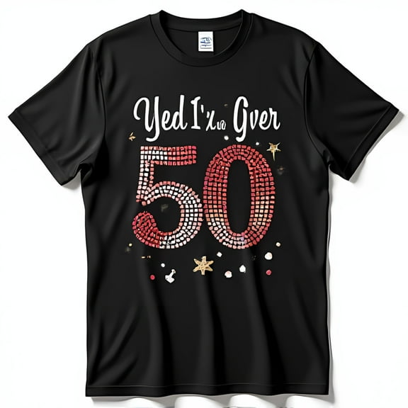 Fun Black T-Shirt for 50 Year Olds: Yep I m Over 50 with Graphic