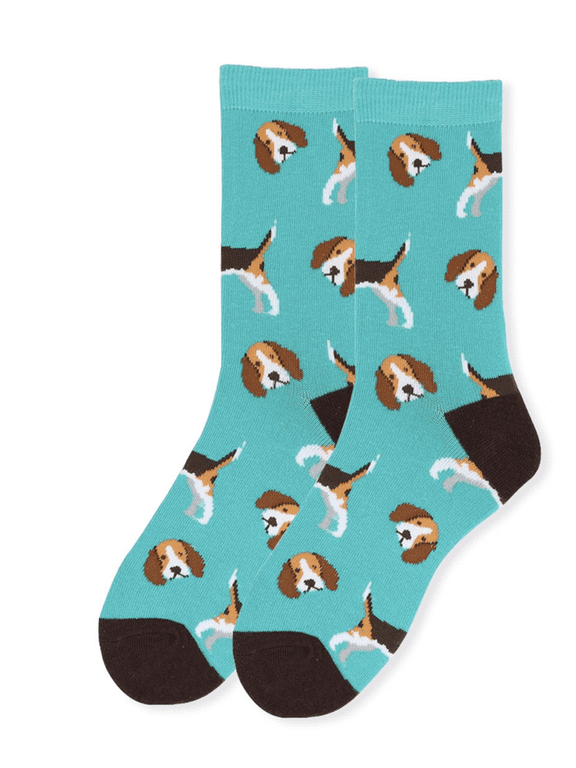 Fun Blue Beagle Dog Socks