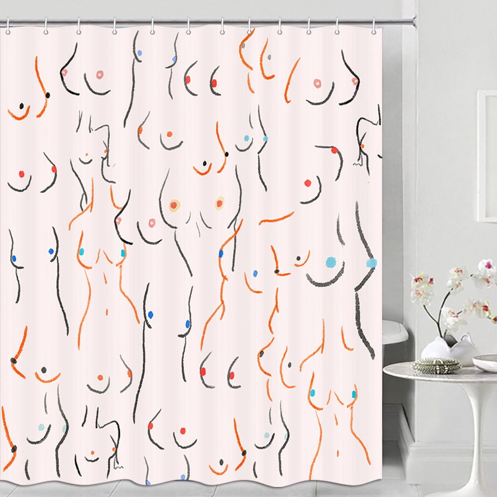 Cute Pink Shower Curtain,Funny Shower Curtains, Pink Nude Female Body  Hilarious Art Fabric Bathtub Curtains Set Accessories,Cute Boob Women  Female Body Abstract Bathroom Curtain with Hook - Walmart.com