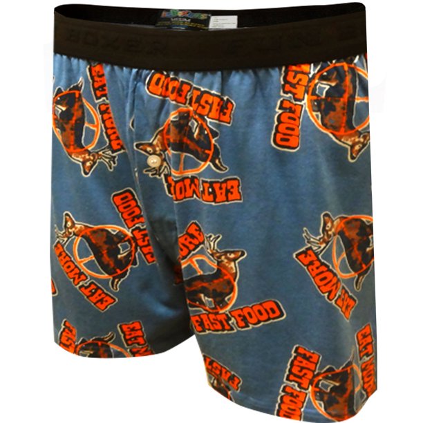 Fun Boxers Men's Eat More Fast Food Hunting Boxer Shorts (Small