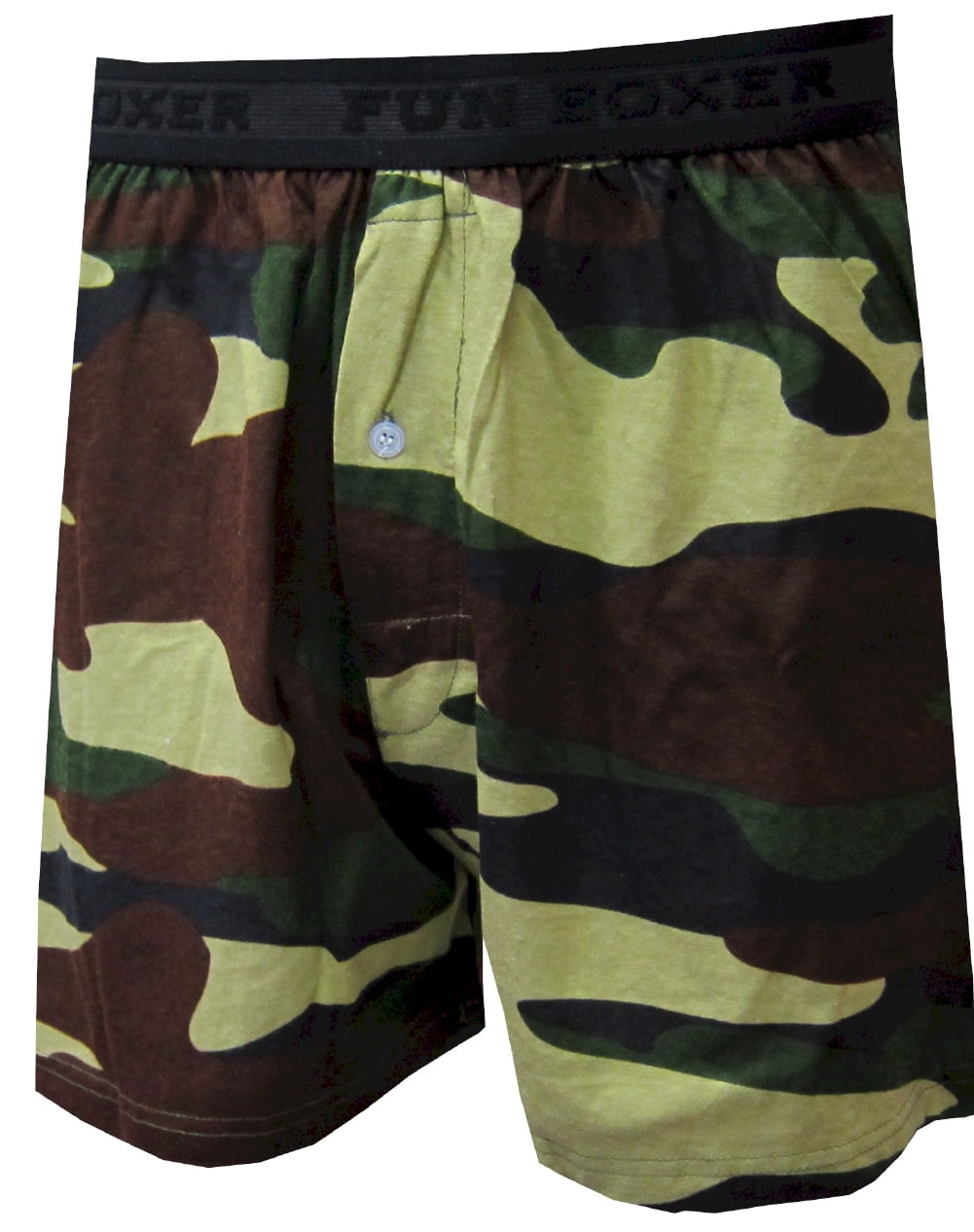 Fun Boxers Men's Olive Green Military Camo Boxers (Small)