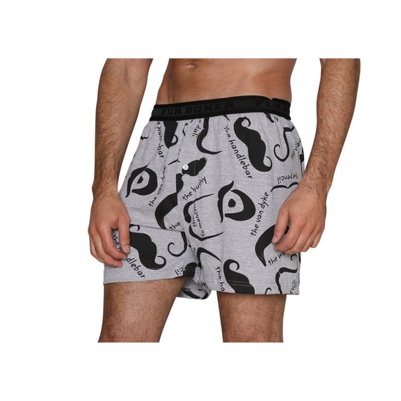 Fun Boxers Staches Mens Boxer Shorts, Staches, Size: L