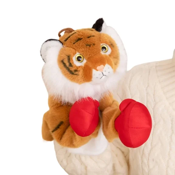 Fun Boxing Tiger Hand Puppet, Suitable for Children's Animal Plush Toys in Performance Theaters, Birthday Gifts