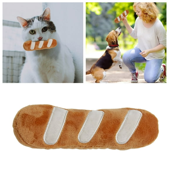 Fun Bread Cat Kicker Toy for Indoor Cats 5.91 Inch, Baguette Plush Interactive Kitty Kick Stick for Biting and Chewing, Durable Cat Play Toy for Exercise and Play, Cat Toys for Kittens
