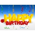 Fun & Bright Happy Birthday Design with Balloons & Confetti Edible ...