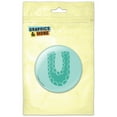 thumbnail image 1 of Fun Bubbly Letter U Teal Alphabet Refrigerator Button Magnet, 1 of 2