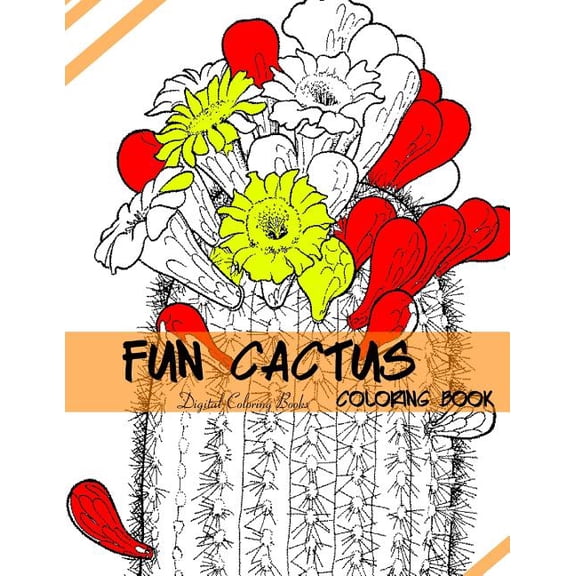 Fun Cactus Coloring Book Paperback 1973998580 9781973998587 Digital Coloring Books