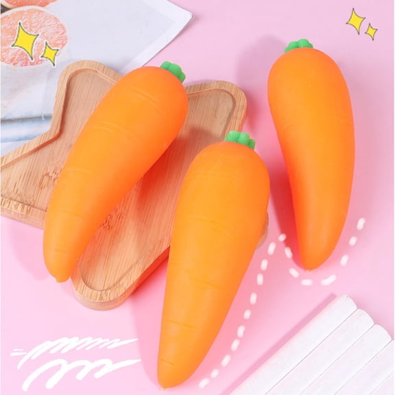 Fun Carrot Shape Squeeze for Stress and Anxiety, Soft Slow Bouncing Sensory Fidget , Calming Decompression Aid for All Ages