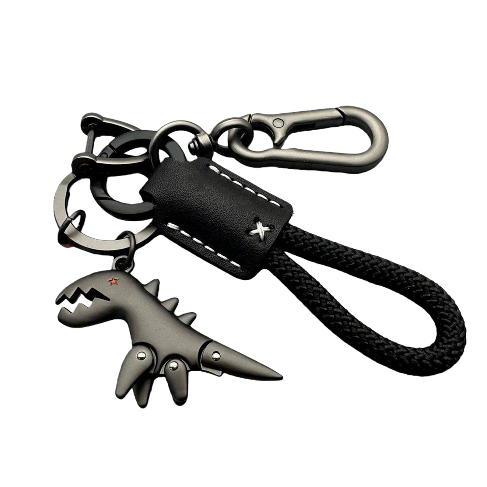 Dinosaur Key Rack Fun Cartoon Dinosaur Braided Leather Key Holder for Easy Attachments to ...