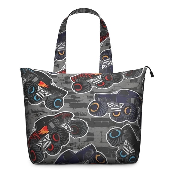 Fun Cartoon Fire Truck Travel Tote Bag Lightweight, Multipurpose Weekender Bag with Adjustable Strap, Perfect for Weekend Getaways Business Travel
