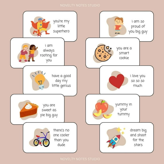 Fun Cartoon Inspo Lunch Note Cards