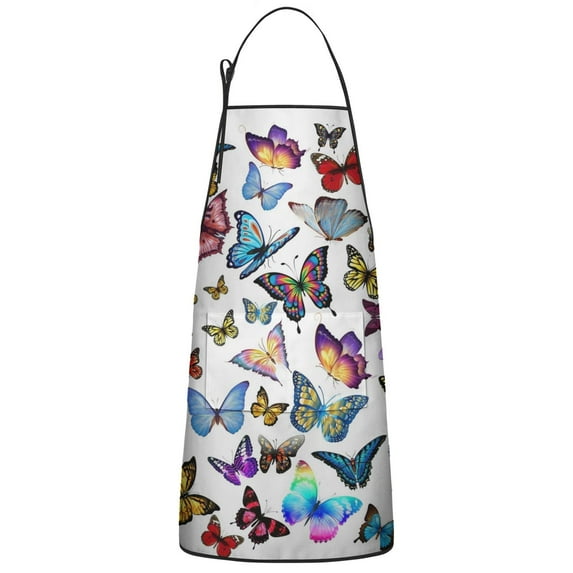 Fun Cartoon Pattern Apron - Cute and Colorful Kitchen Apron for Cooking, Baking, and BBQ, Adjustable and Waterproof
