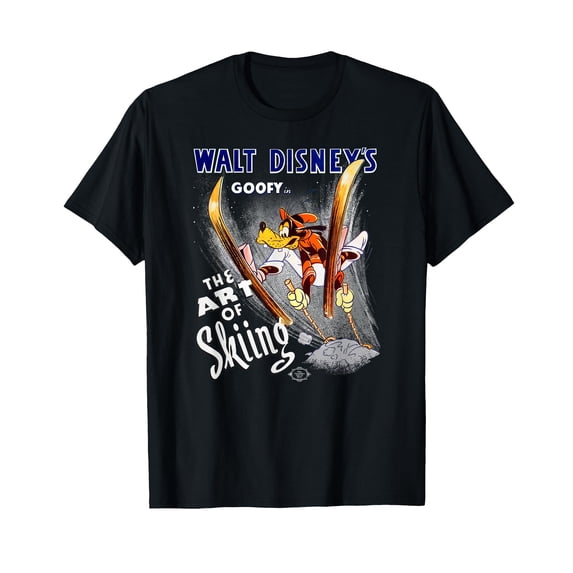 Fun Cartoon Skiing Character T-Shirt for Outdoor Adventure Enthusiasts