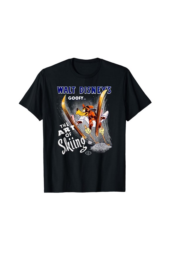Fun Cartoon Skiing Character T-Shirt for Outdoor Adventure Enthusiasts