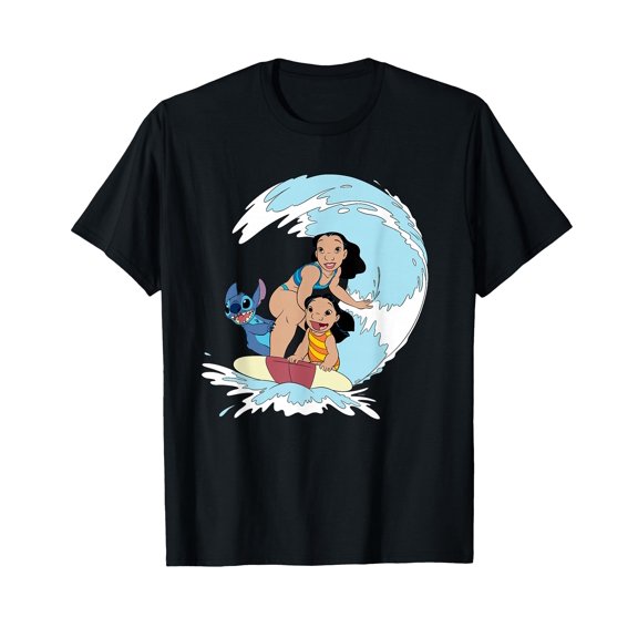 Fun Cartoon Surfing Family T-Shirt for Beach Adventures and Everyday Wear