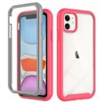 thumbnail image 1 of Fun-Casery Designed for iPhone 11 Case with Built-in Screen Protector Heavy Duty Full Body Protection Rugged Shockproof Clear Case Cover,Pink, 1 of 6