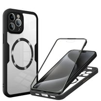 Fun-Casery Full Body Clear Case for iPhone 13 Pro Max, Compatible with Mag-safe Built-in Screen Protector Shockproof Anti-Scratch Non-Yellowing Phone Case for iPhone 13 Pro Max,Black