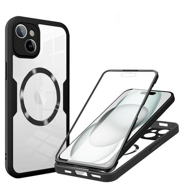 Fun-Casery Full Body Clear Case for iPhone 14 Plus, Compatible with Mag-safe Built-in Screen Protector Shockproof Anti-Scratch Non-Yellowing Phone Case for iPhone 14 Plus,Black